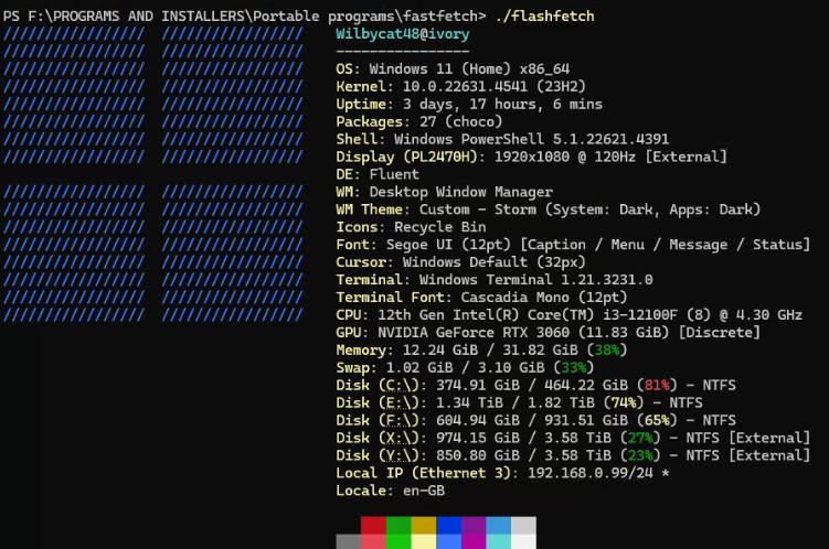flashfetch for main pc